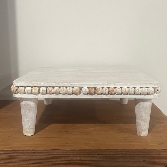 BOHEMIAN White Wooden Decorative Stand - Picture 2 of 9